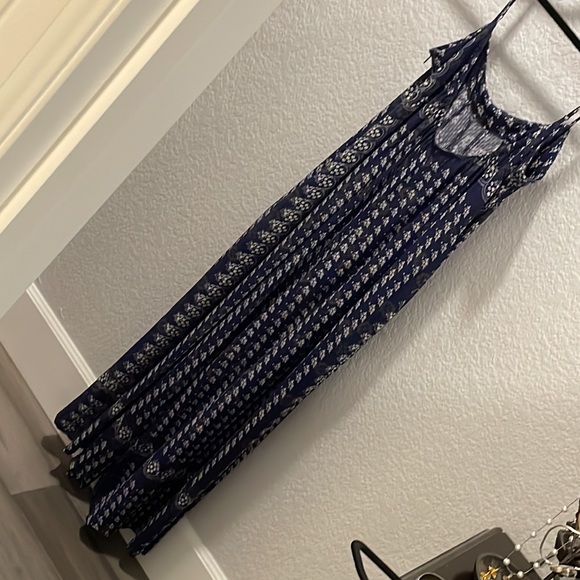 Urban outfitters UO navy blue and olive green print romper Capri wide leg M☀️ - Picture 4 of 8